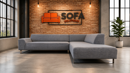 Montel Romero grijze stoffen hoekbank–Diep comfort–Ruime lounge–Gratis levering in NL & BE